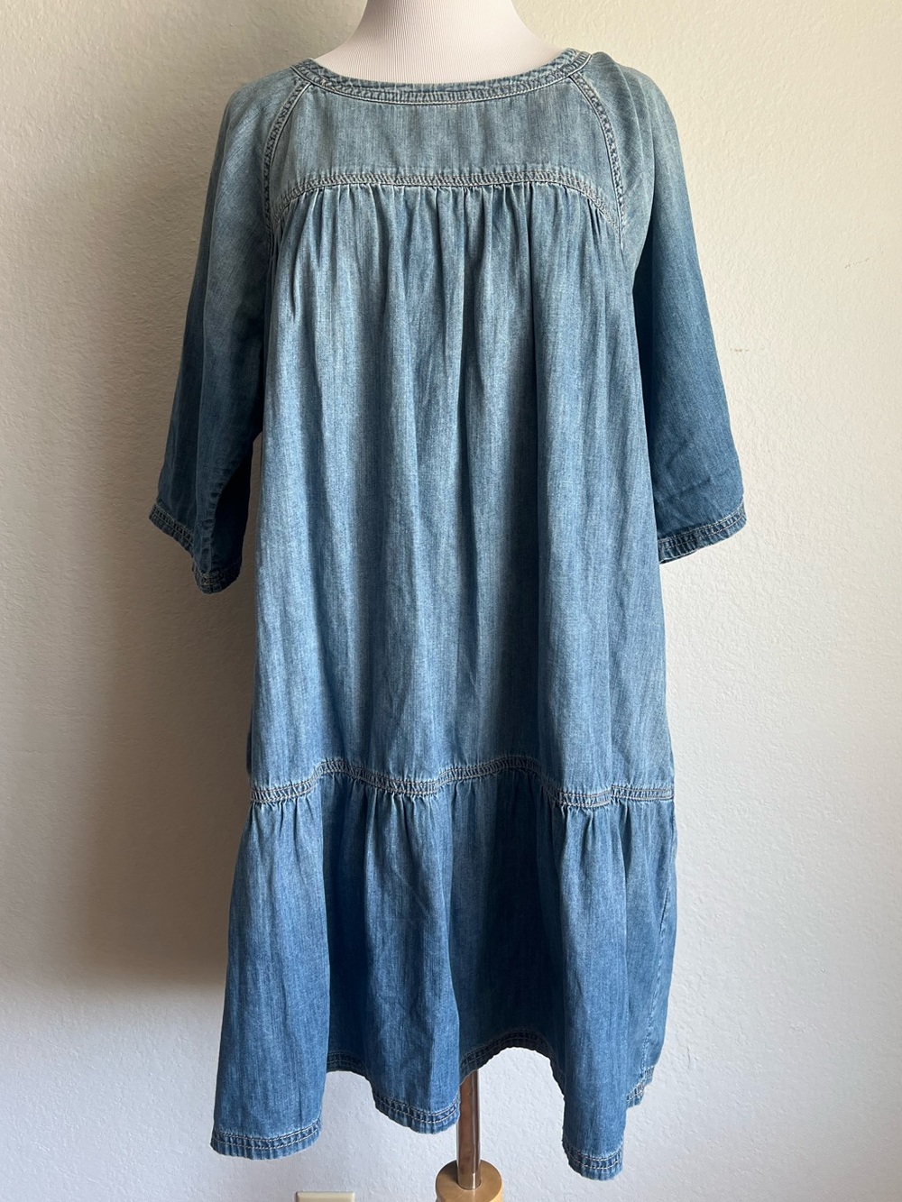 Current/Elliott Denim Smock Dress, L